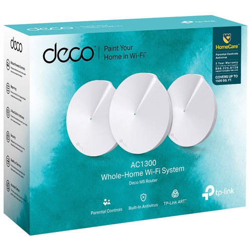 TP-Link Deco M5 AC1300 [3 Pack] Secure Whole-Home Wi-Fi Router with Access point